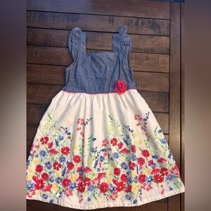 Penelope Mack Blue and White Floral Kids Dress